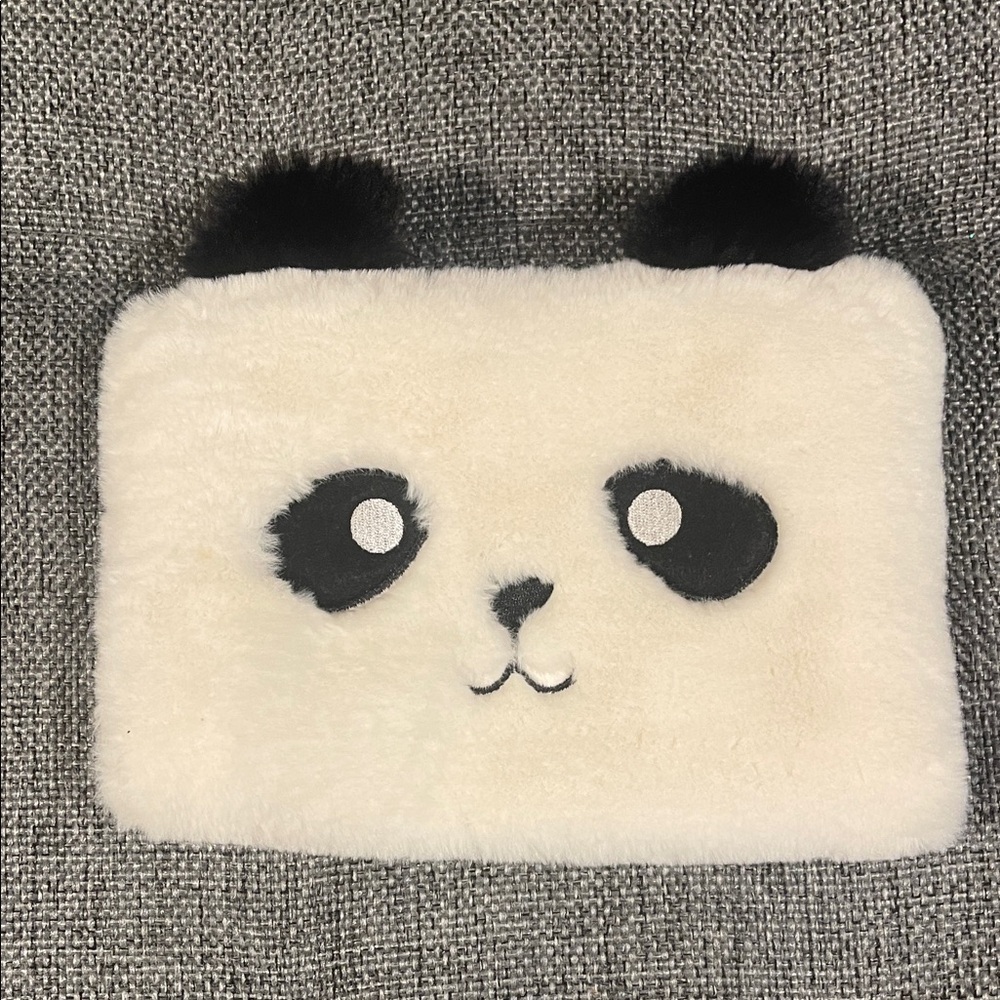 Plush Panda Kids Pencil Case in White and Black
